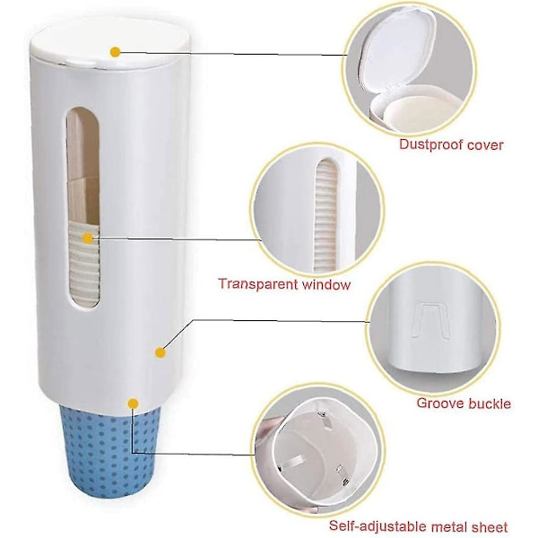 Krusdispenser Støvsikkert Væghængt Napin Kopholder Organizer, Krusdispenser
