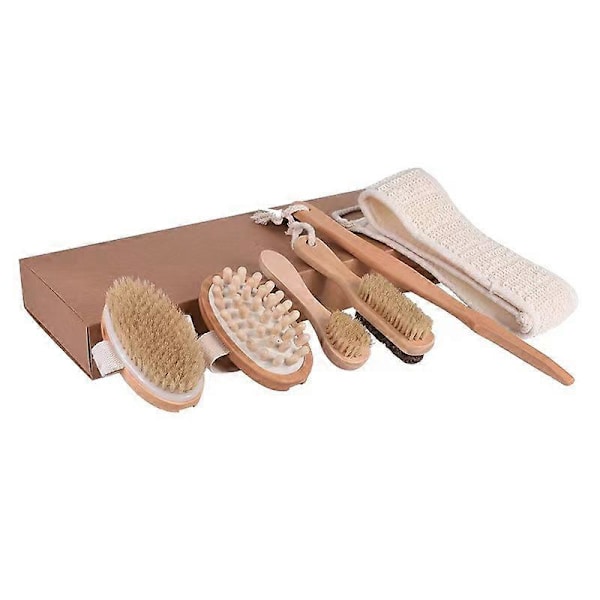 Badborste Set Kroppsborste Duschborste Torrborste Spa Set
