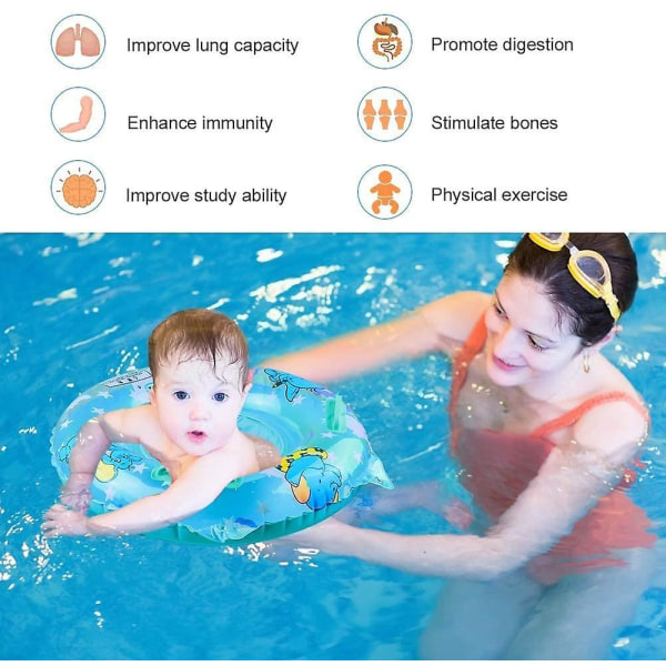2023 - Babysvømmeflåte, oppblåsbar svømmering med flytesete i 6 måneder-6 år