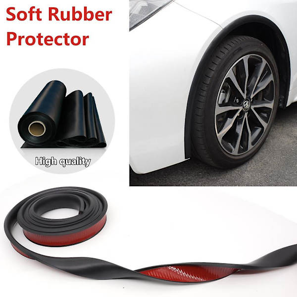 Universal Fender Flare Bilhjul Øyenbryn Beskytter Leppe Hjulbue Trim Bue Forlengere Dekorative Riper Sikker Gummi Tetningslist