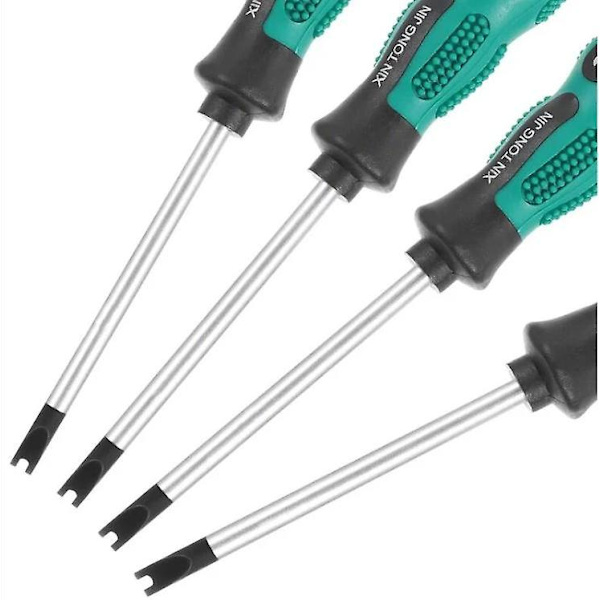 4 stk/sett skrutrekkerbits skrutrekker U-gaffel magnetisk spor skrutrekker Cr-v multifunksjonsverktøysett hånd