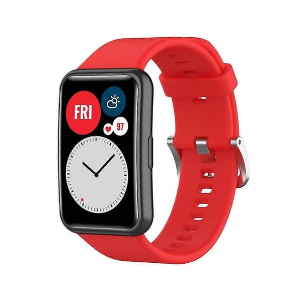 Blød silikone urrem til Huawei Watch Fit - Rød Red
