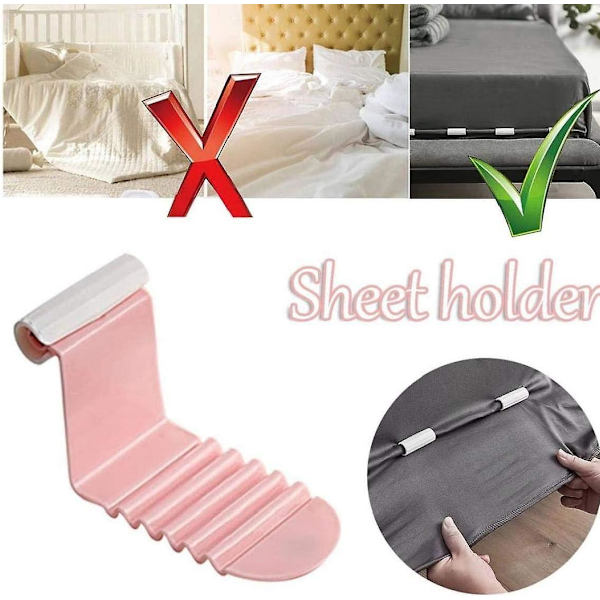Sengestroppeholdere, Plastik Sengestroppe Klips Gribere Til At Holde Lagener Tidy Lagener Fastgørere (pink6stk)