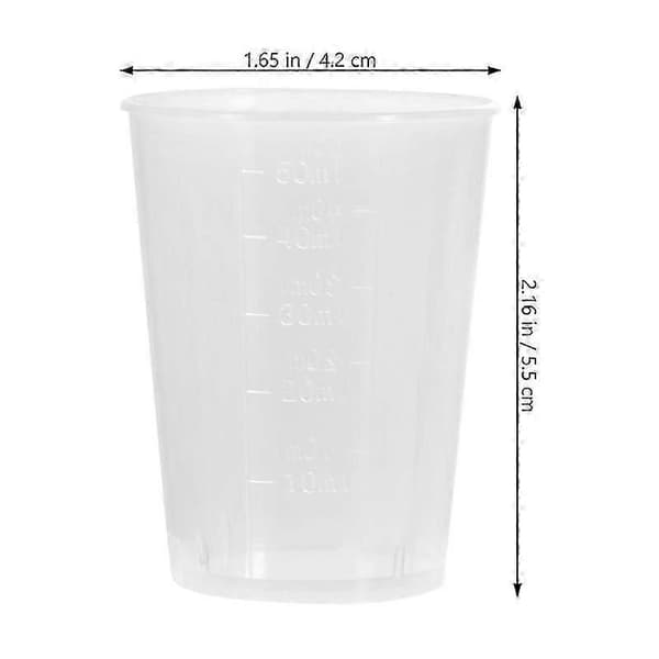 100 st 50 ml Mätkoppar Praktiska Transparenta Plastmätkoppar