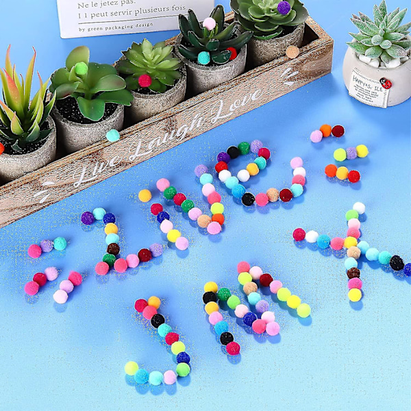 4000 st 1 cm Blandade Pompoms Flerfärgade Hantverkspompoms, Mini Pompoms Bollar Bulk Fuzzy Puff Bollar För DIY Konst Hantverk Smycken Mak