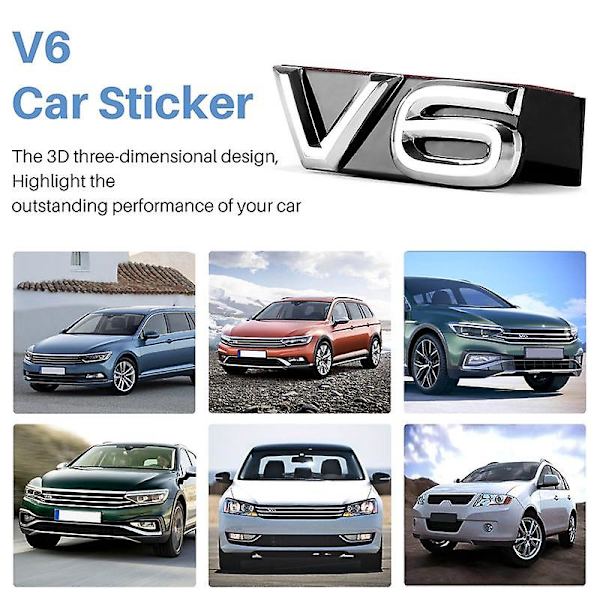 Auto Emblem V6-dekal för Teramont Phideon Magotan Tiguanl V6-dekal