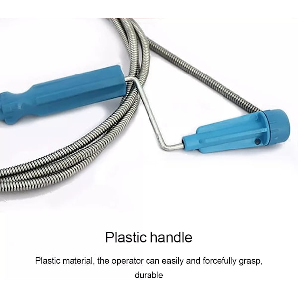 Avloppsrensningsverktyg, Flexibelt metalldräneringsverktyg för avloppsrensning, Avloppshårssamlare Avloppsrensningsverktyg för kök Toalett Badkar Toalett, 2,6 m
