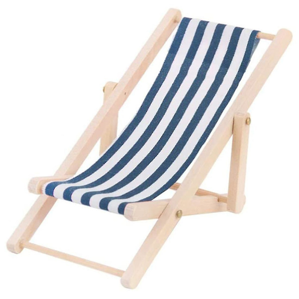 3 stk. 1:12 Foldbar Strandstol Mini Dæk Stol Ue Dæk Stol Med Stribe Tilbehør