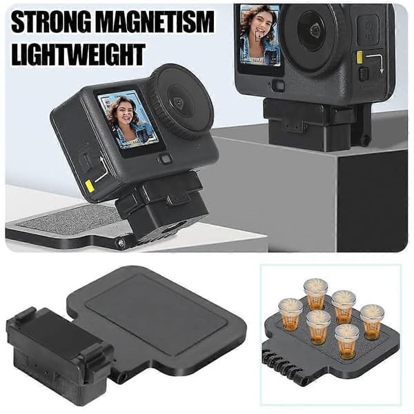 Gäller för DJI DJI Action 6 Magnetfäste Bas Snabbkoppling Multifunktionella Magnetiska Skrivbordsfästtillbehör