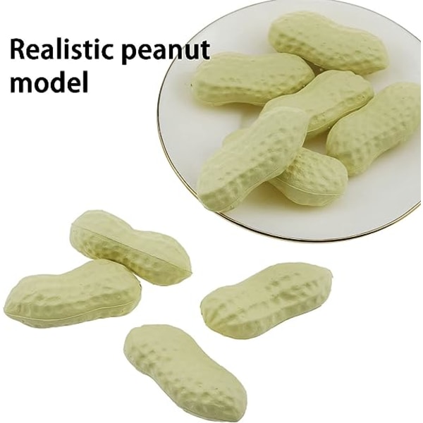 Muoviset keinotekoiset maapähkinät; Bionic Simulation Maapähkinät; Fake Peanut Photography Pros; Keinotekoiset vihannekset kodin keittiön sisustukseen (50 kpl)