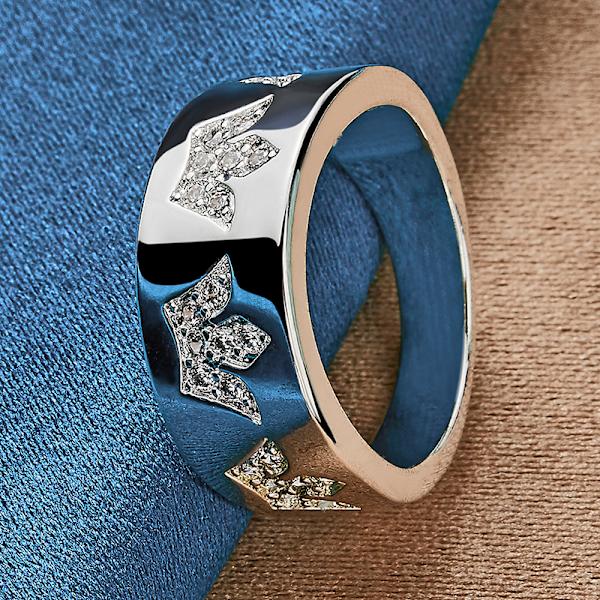 925 Sterling Silver Crown Pattern Zircon Ring för kvinnor och män Bröllop Förlovning Smycken 8