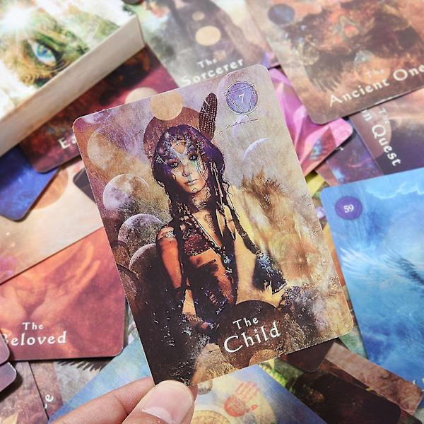 64 kpl / sarja Tarot-korttipeli Hauska Värikäs Voittoisa Mystical Shaman Oracle -kortit lahjaksi