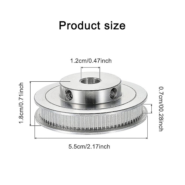 80 tænder 12mm tandhjul synkront hjul udskiftning med skruer boring