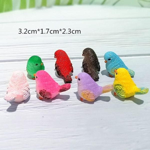 Mini Bird Miniatyyrihahmo 4/8 kpl Pienet Linnut Mallihahmo Mikromaisema Koti Koriste Miniatyyri DIY Käsityö Puutarha Deko (4 kpl punainen)