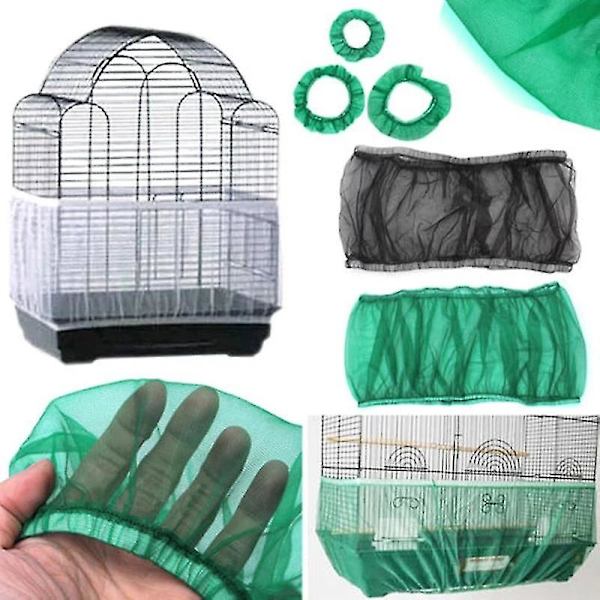 Receptor Seed Guard Nylon Mesh Fågel Papegoja Överdrag Mjuk Lätt Rengöring Nylon Luftig Tyg Mesh Fågelbur Överdrag Seed Catcher Guard