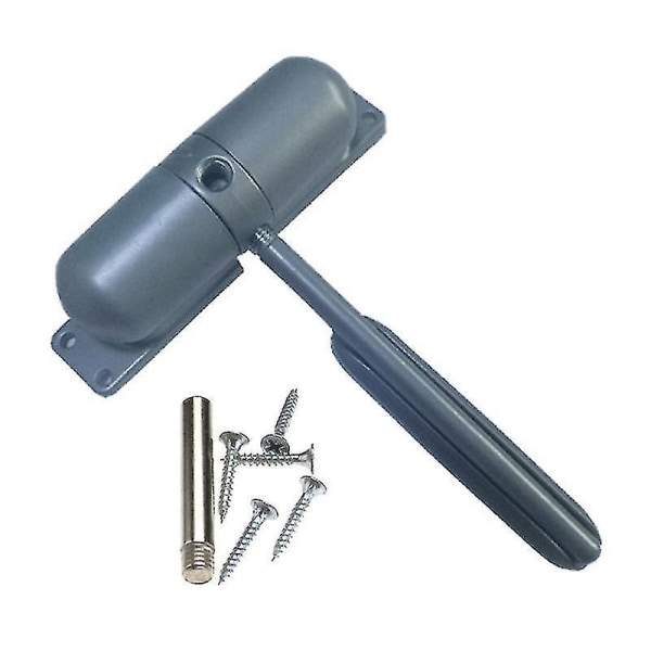 Svart 20-70 kg zinklegering fjäder automatisk dörrstängare monterad dörrstopp justerbar yta Z53064