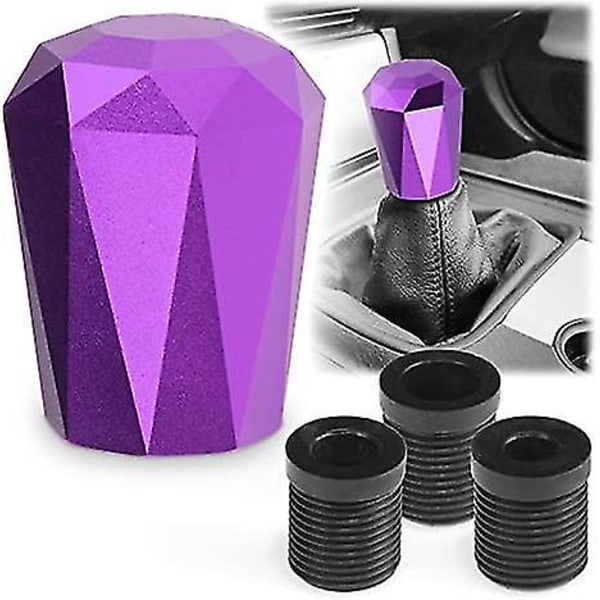 Bilmodifikation Gear Head Aluminiumlegering Diamant Gear Head 6cm Personlig Gearskifter (lilla)