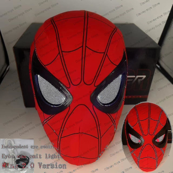 Mascara Spiderman päähineet Cosplay liikkuvat silmät elektroninen maski Spider Man 1:1 kaukosäädin elastinen