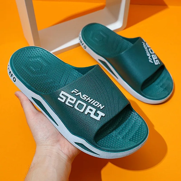 Luksus Sommer Mænd Kvinder Sandaler Åndbar Strand Flip Flops Casual Tøfler Stor Størrelse 48 49 Verde 40-41