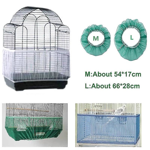Receptor Seed Guard Nylon Mesh Fågel Papegoja Överdrag Mjuk Lätt Rengöring Nylon Luftig Tyg Mesh Fågelbur Överdrag Seed Catcher Guard