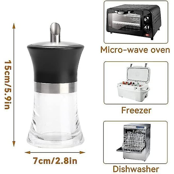 Sukkerdispenser, plastsukkerdispenser, gjennomsiktig sukkerdispenser, helleshake, lufttett sukkerkrukke, krydder
