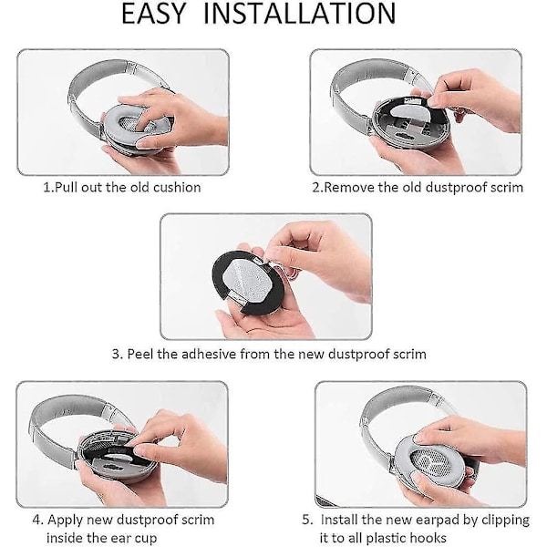 Utskiftbare øreputer for Bose Quietcomfort 35 Quiet Comfort 35 Ii 15 Qc15 Qc25 Qc2 Qc35 Qc35 Ii Over-e