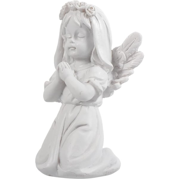 Bevingade ängelfigurer Knästående flicka Keruber Statyer Minnesmärke Ängel Skulptur Skrivbordsvälsignelse Ängelkonst för trädgårdsdekoration