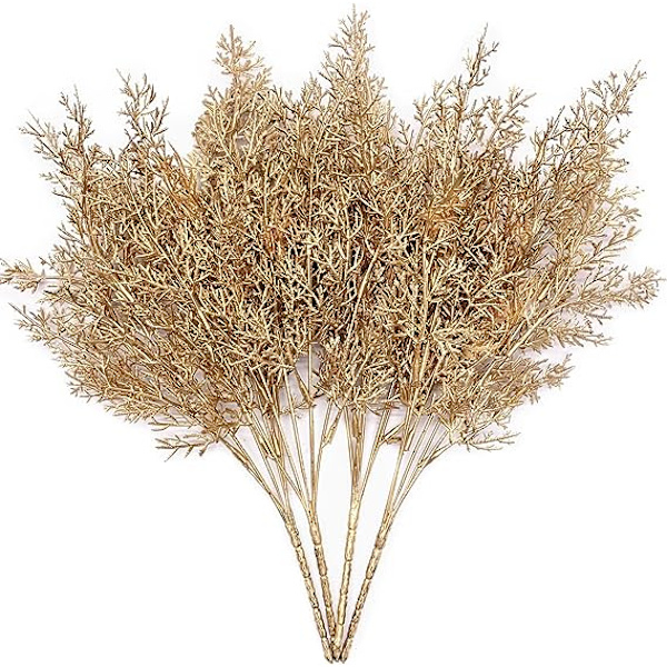 Kunstige planter til julepynt, gullhjortegressbunter, falske busker, blader, kunstig gren, innendørs, utendørs, hjem, hage, fest, hotell, veranda, bryllup