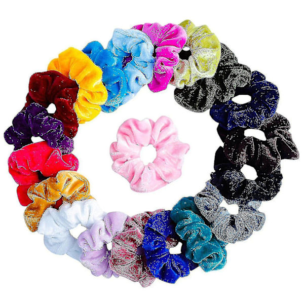 Hår Scrunchie Hårtillbehör för flickor Elastiskt hårband Flerfärgat