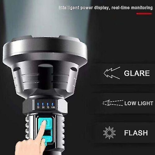 1200000lm LED-ficklampa Super Bright Torch USB-laddningsbar lampa Hög effekt