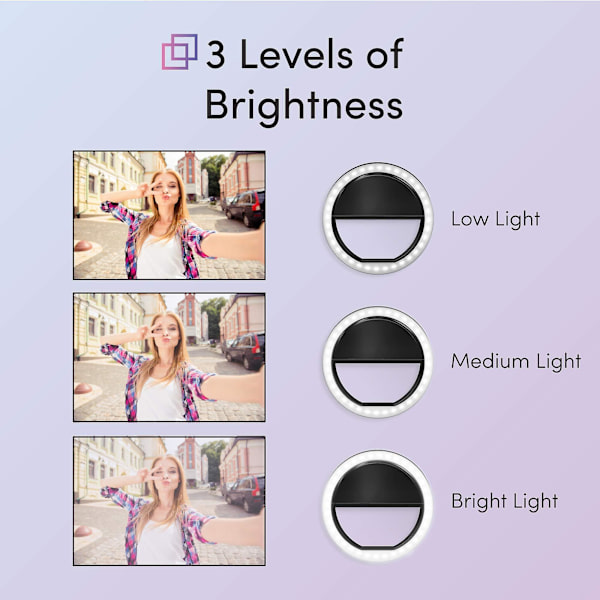 2023 - Selfie-rengasvalo - Led-videoneuvotteluvalo Pyöreä puhelinvalorengas Pieni pidike iPhonelle ja Androidille