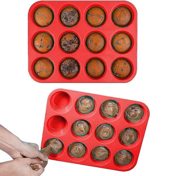 12-kops silikone muffinform, non-stick bageform til cupcakes