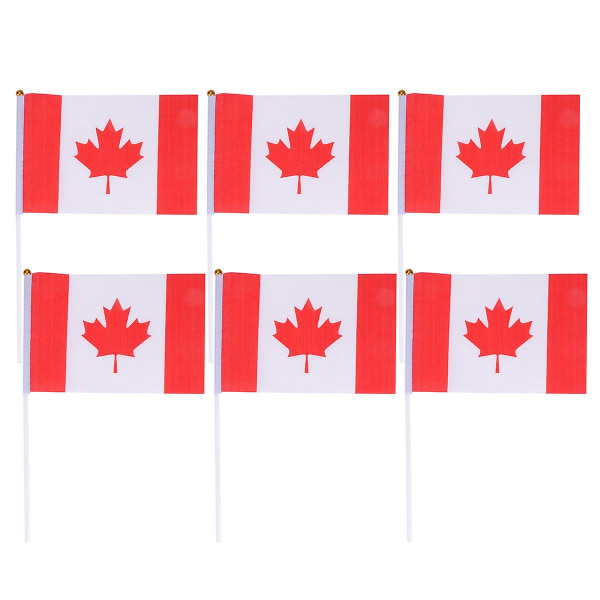 50 st Canadian Flag Små Internationella Flaggor Kanada Stick Flagga Länderflaggor På Sticka