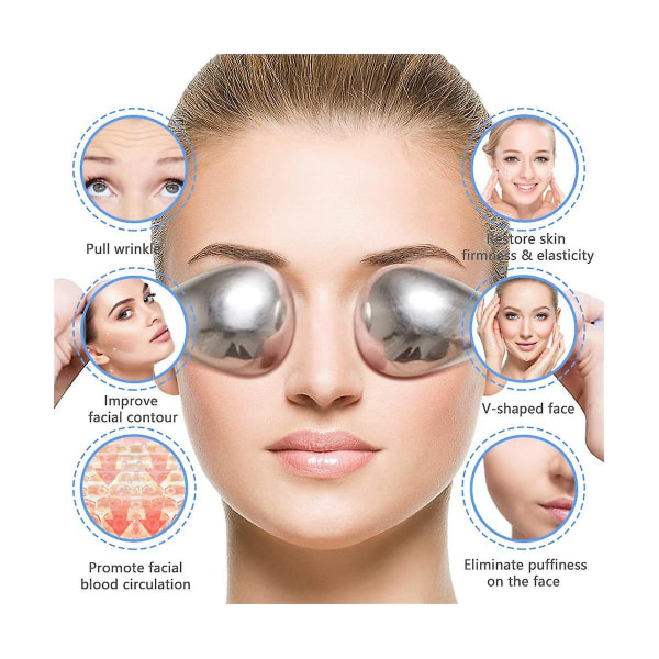 Ice Globes Spoon Massager Kasvojen ihonhoito Jäähdytystyökalu Ruostumaton teräs Face Beauty Roller Jäähdytys M