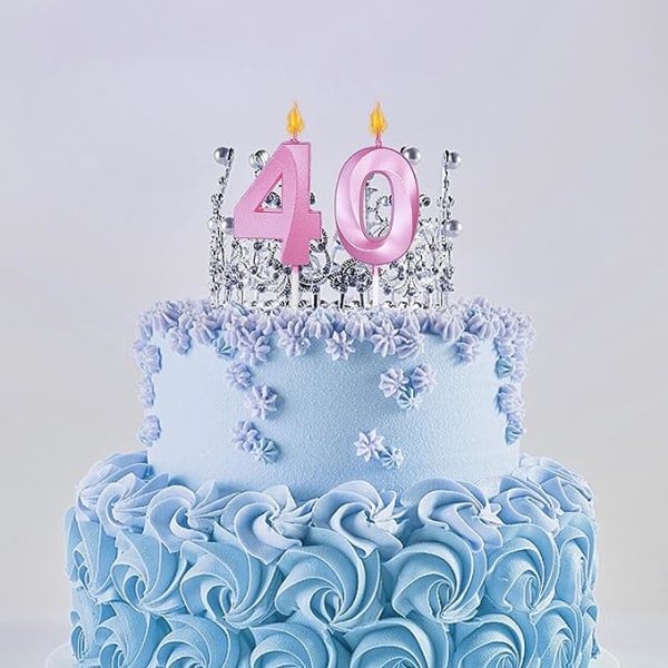 Rosa 100-årsljus för tårtor Cupcakes, Nummer 100 ljustårta topper för festjubileum Bröllopsfirande dekoration