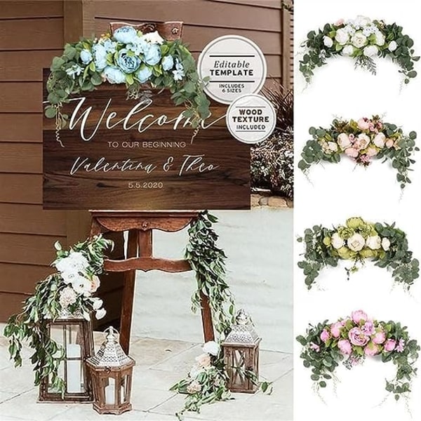 Mini Julekrans Kunstig Krans Dør Tærskel Blomst DIY Bryllup Hjem Stue Fest Vedhæng Væghængning Julekrans Vinterkrans fo