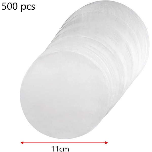 Burger Patty Paper Set om 500 ark Rund Bakplåtspapper 11 cm Vaxpapper, Non-Stick Separationspapper för Hamburgerpressar, Fricailles, Patties, Stea