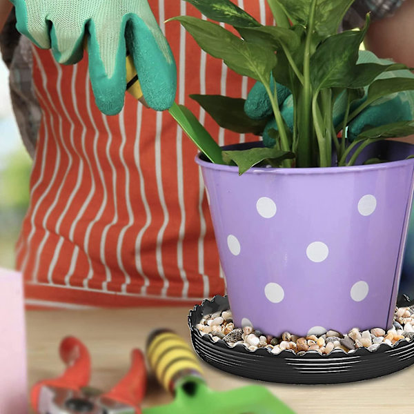 Planteunderlag 10 tommer, 6 pakke plantebakker, planteopsamlingsbakke, blomsterpotteunderlag til indendørs