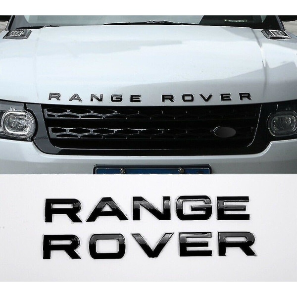 Range Rover Gloss Black Lettering Badge Emblem Eteen Tai Taakse Vogue Sport Evoque