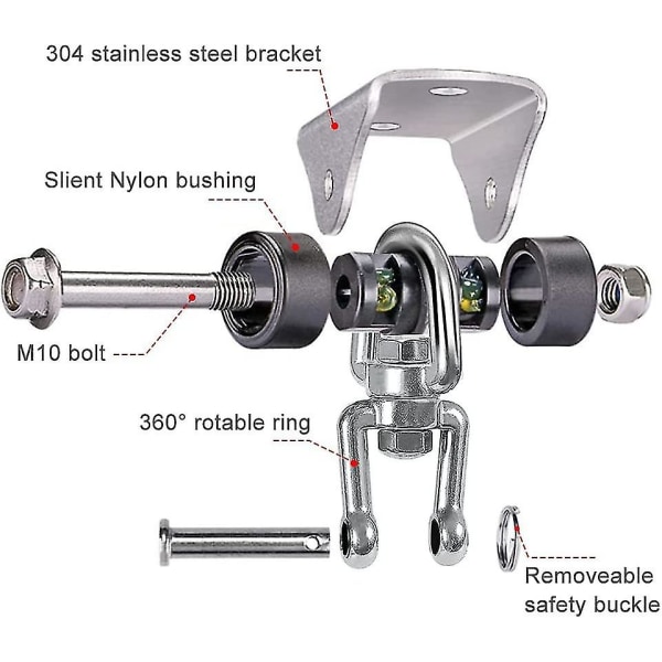 Loftskrog Barn Voksen Sus 304 Rustfrit Stål 360 Loftskrog Suspension Tilbehør Med 4 Sc