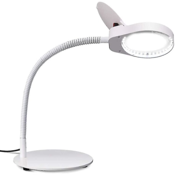 Tm-home - Flexibel Förstoringslampa Med Stativ - Led-lampa - 3x Förstoring - Perfekt För Precisionsarbete - Vit