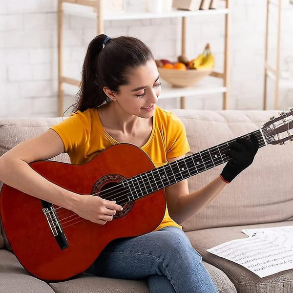 100 par gitarrhandskar svarta basgitarhandskar för män kvinnor musiker gitarrister fingerhandskydd