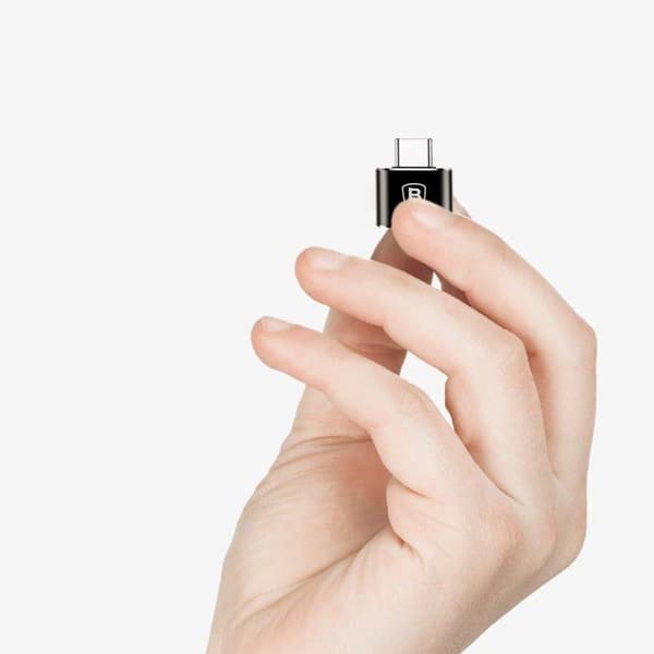 Baseus USB-naaras - USB-A -uros -sovitin Alumiini MUSTA Musta