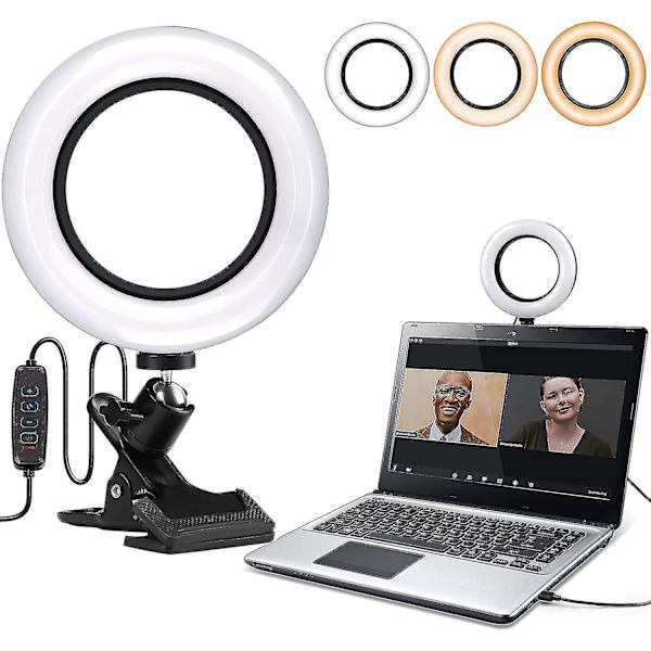 Valorengasvalo, kannettava videoneuvotteluvalaisinsetti, 6,3 tuuman LED-rengasvalo, selfie-rengasvalo