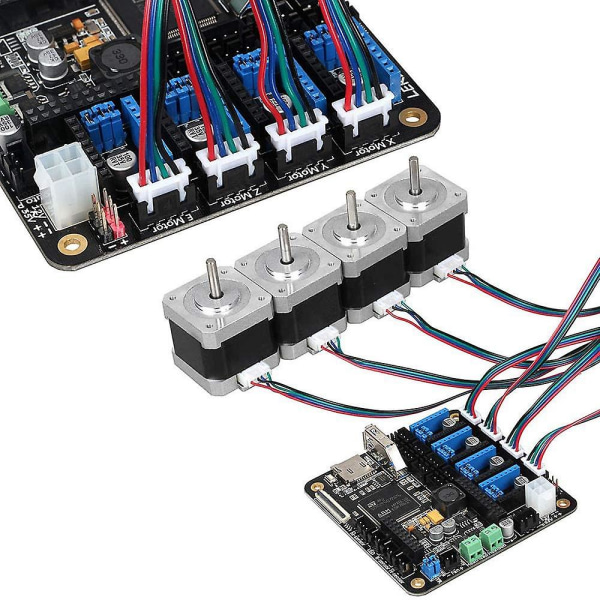 4 stk 2M motorstikkabler XH2.54 4Pin til XH2.0 6Pin Hvid terminal Parallerede motorledninger til 3D