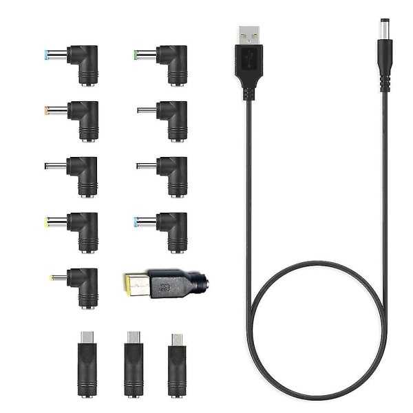 USB till kabel USB till laddningskabel sladd med 13 utbytbara stickkontakter Ada