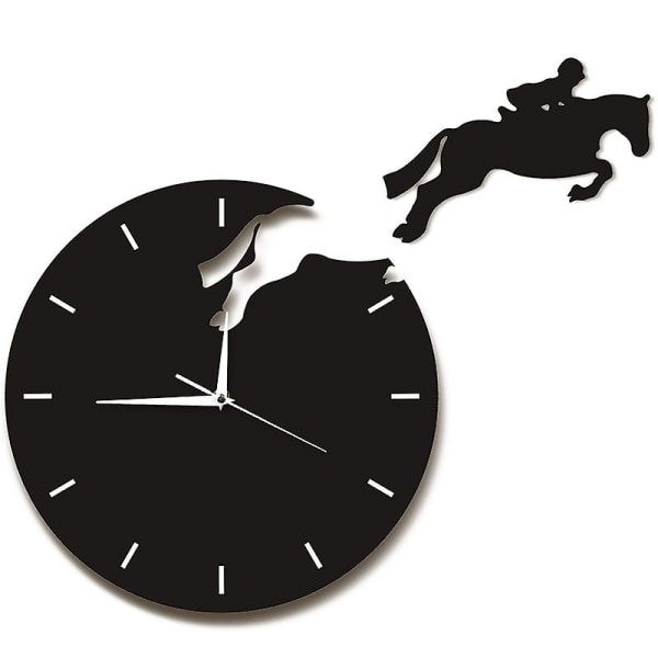 Art Decor hyppäävä watch hevosen selässä hyppäävä hevonen kellot Design 3d seinäkello