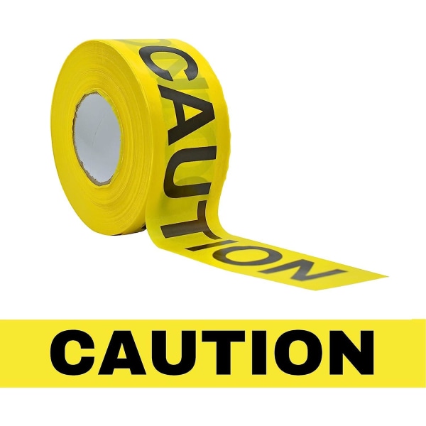 Wod Brc-cc Barricade Caution Tape - 3 tommer x 300 fot - høy synlighet lys gul m/fet svart tekst advarsel for arbeidsplasssikker