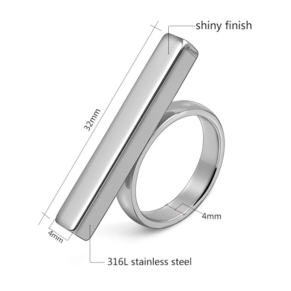 Lange Bar Design Ringe til Mænd Kvinder Personlighed O Stil Unik Interstellar Rock Forskellig Charme Guld Sølv Farve Oro 7