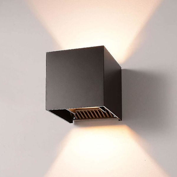 Vintervarm oppvarming svart skall vanntett dimming modell 12w (med induksjon bryter) utendørs vegglampe - varmt lys